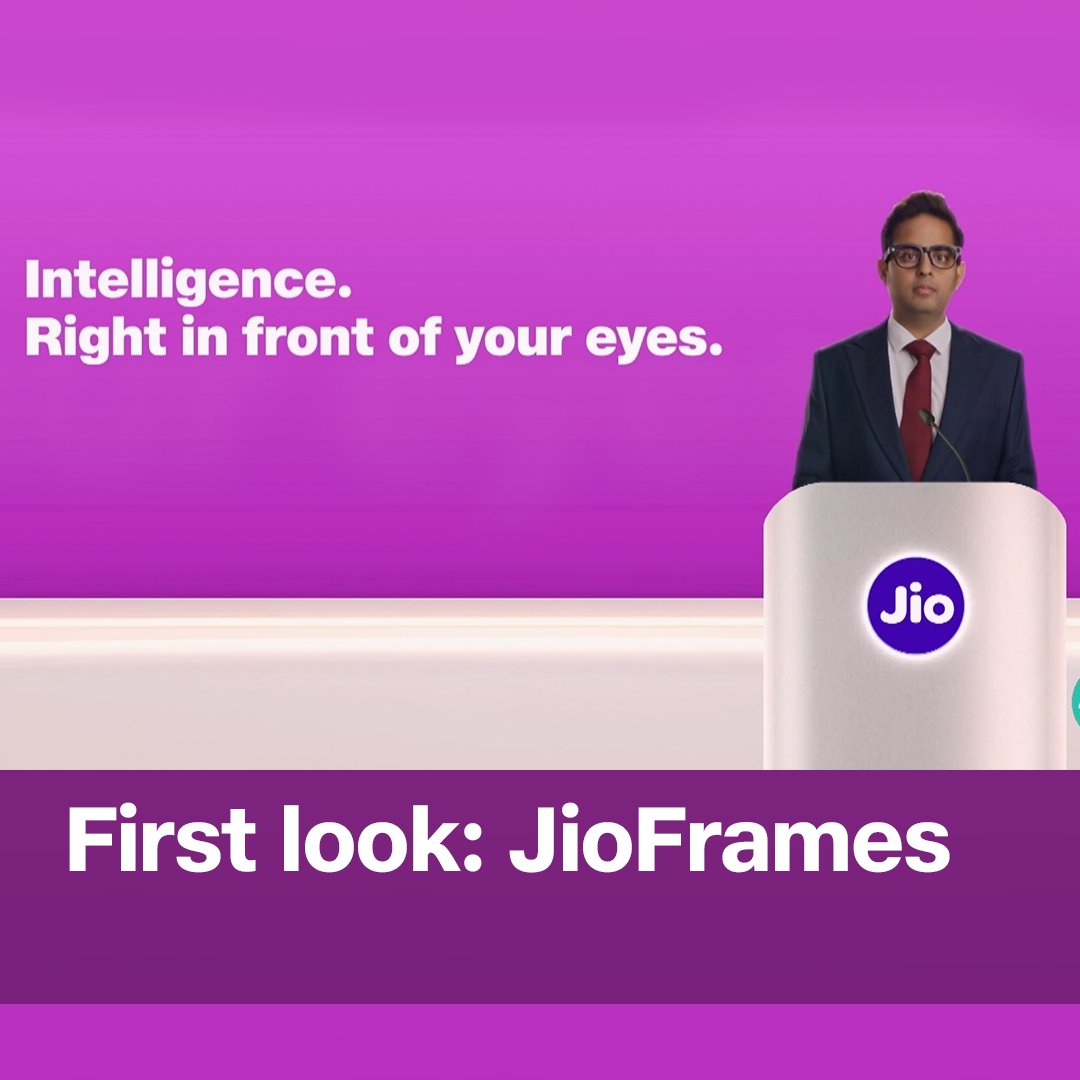 Shri Akash Ambani introduces an AI-powered wearable platform and ecosystem that brings intelligence right in front of your eyes. #WithLoveFromJio #RILAGM2025 #RILAGM #Reliance #Jio500Million #JioFrames
