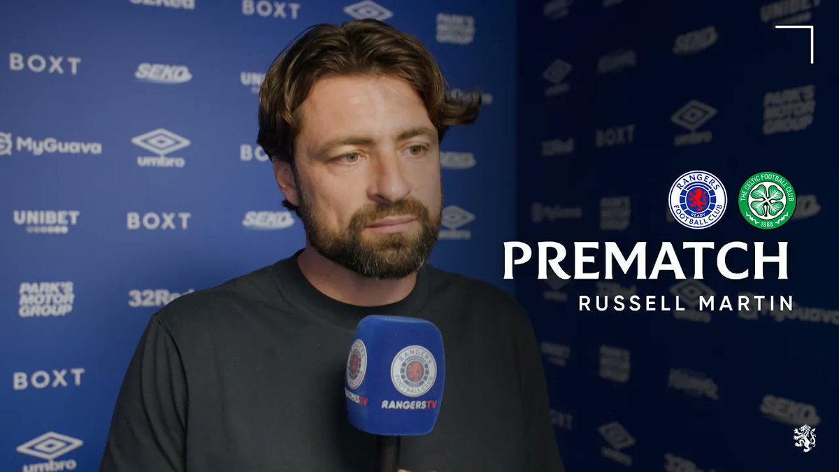 🎙️ Russell Martin spoke to RangersTV ahead of today's Old Firm match. 📺 RangersTV subscribers outside the UK can watch the match live: