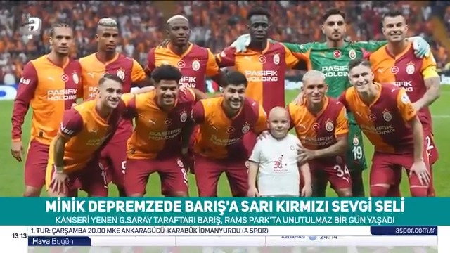 6 Şubat depreminden sağ kurtulan ve ailesini kaybeden, ardından kanseri yenen Galatasaray taraftarı minik Barış, RAMS Park’ta unutulmaz bir gün yaşadı.