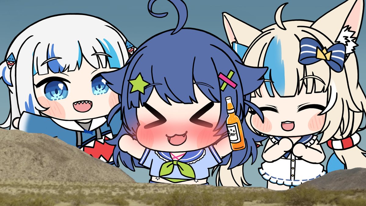 When Gura &amp; Saba’s #1 fan Senzawa invites them to sing at a party… you know it’s gonna be dangerously cute 💙✨ #sabart #gawrt #senzawa