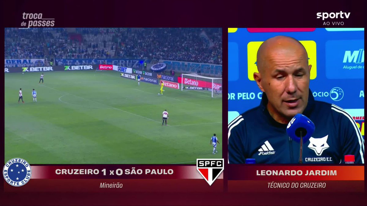 “A vitória do Cruzeiro foi justa, mas foi um grande adversário. O São Paulo é muito mais organizado do que o que enfrentamos na 3ª rodada.” 🎙️ Leonardo Jardim, após Cruzeiro 1x0 São Paulo. 🎥 sportv | ge