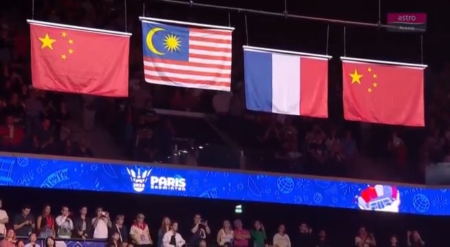 Lagu NEGARAKU berkumandang di Paris. Hadiah istimewa di hari istimewa. Terima kasih lagi sekali buat Chen Tang Jie & Toh Ee Wei🏸⚡ Saksikan siaran langsung di Astro Arena 802,Astro Badminton, Astro ONE & Sooka! #BWFWorldChampionships2025
