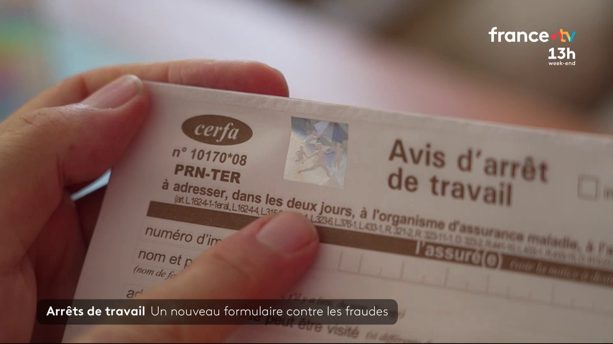 Face à la prolifération des faux arrêts de travail, l’assurance maladie déploie un nouveau formulaire ultra sécurisé, difficilement falsifiable. Dès le 1er septembre, tout document non conforme sera systématiquement rejeté. #JT13h
