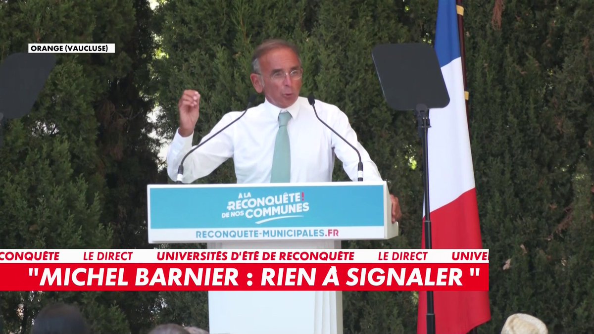«La seule solution qui vaille serait de changer de président de la République», a lancé Eric Zemmour, durant son discours de rentrée, appelant Emmanuel Macron à démissionner dès maintenant