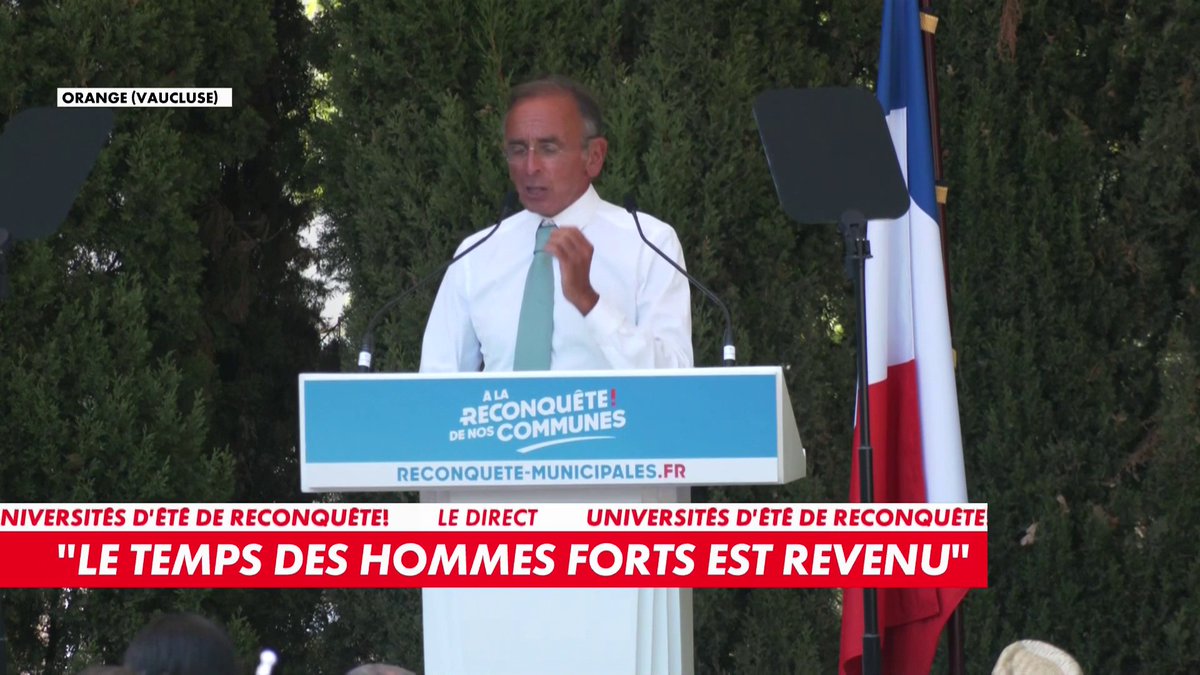 «C'est une chance inespérée pour les droites françaises et européennes de prendre leur revanche sur le progressisme de la gauche», a déclaré Eric Zemmour, durant son discours de rentrée
