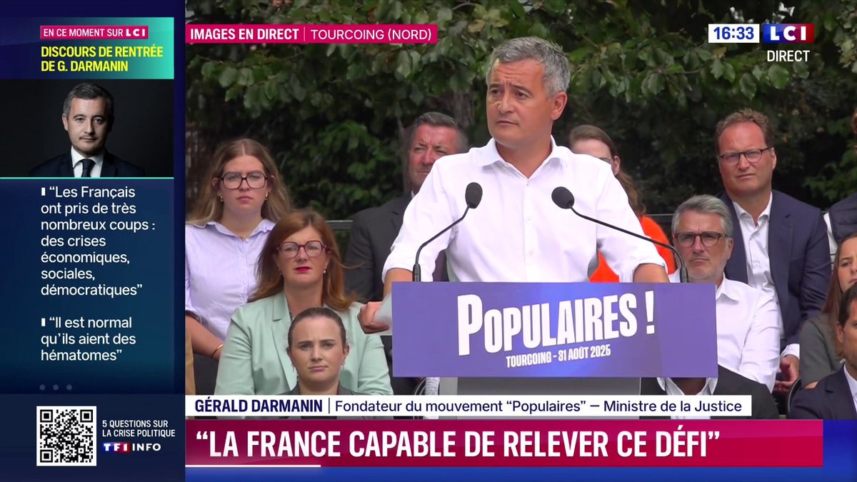 🔴 Gérald DARMANIN s'exprime à Tourcoing : "heureusement que le président de la République est là pour faire entendre la voix de la France"