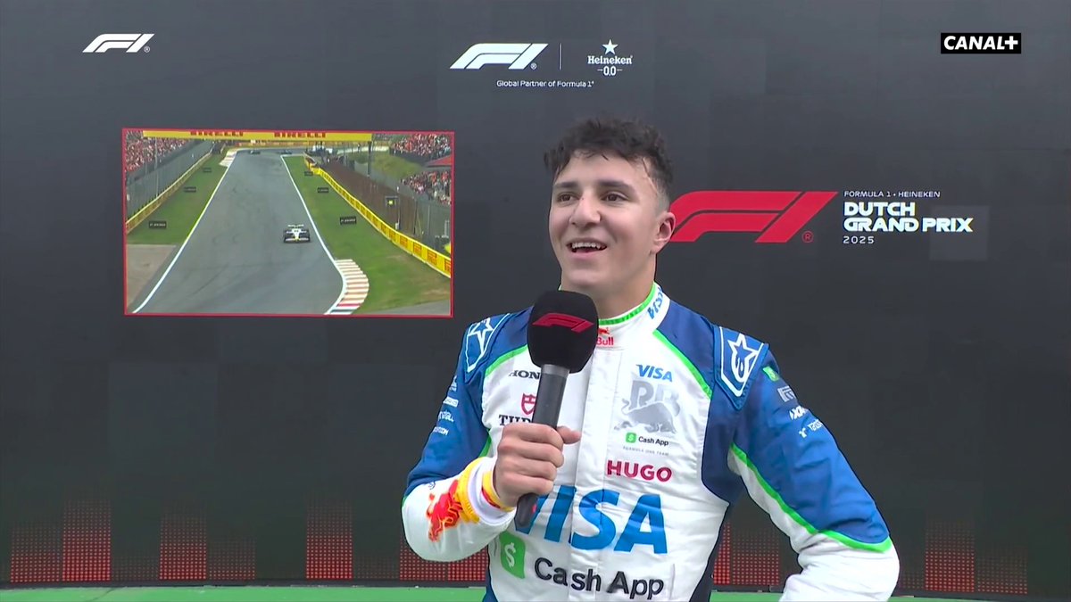 🗣️ Les premiers mots d'Hadjar après son arrivée, pour la première fois, à la 3e place ! #DutchGP #F1