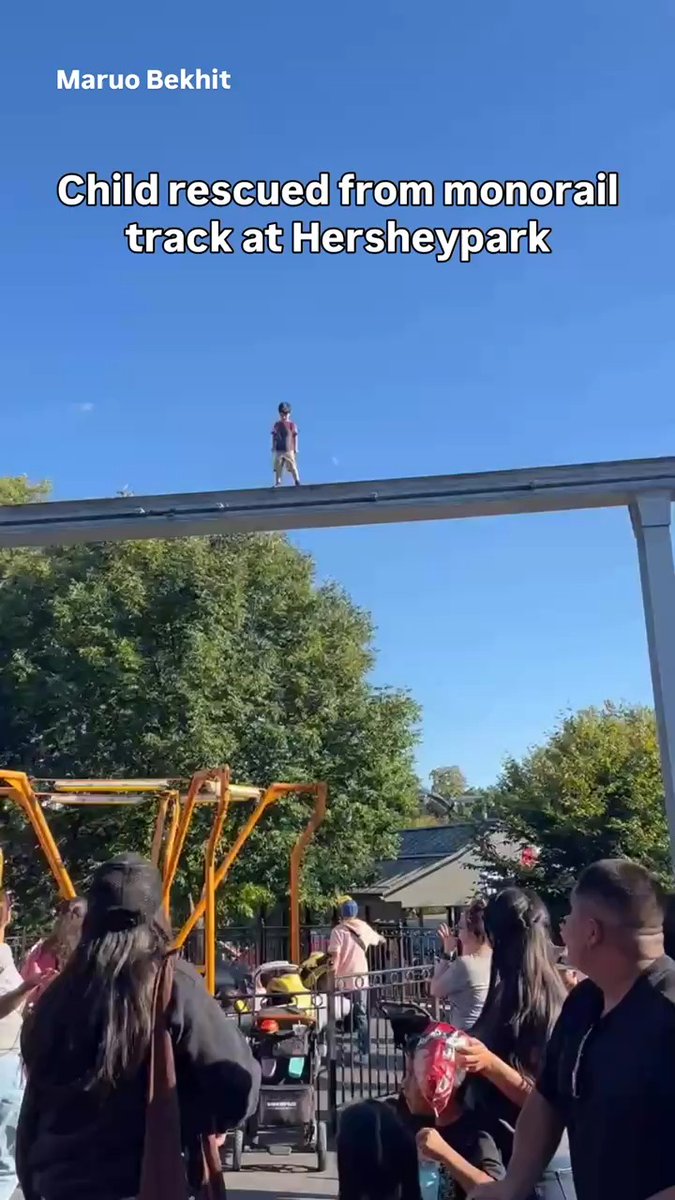 WATCH: Video shows moment guest rescues young boy found walking across monorail tracks at Hersheypark in Pennsylvania