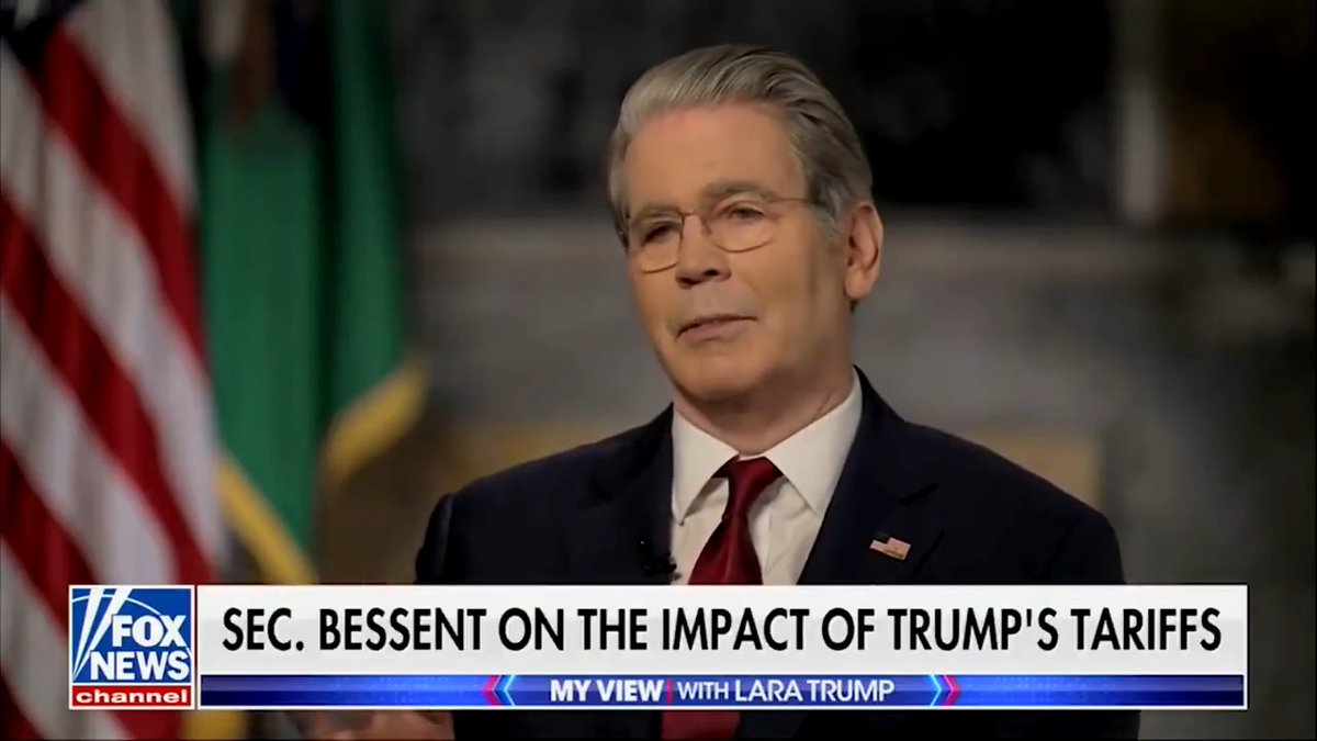 "I've been saying $300 billion, but I think it could be much higher," says Treasury Secretary Scott Bessent on tariffs. "Every $300 billion is 1% of GDP. We got left with a mess in terms of the deficit-to-GDP... Just with the tariff income, we're going to be in the 5s — which is incredible."