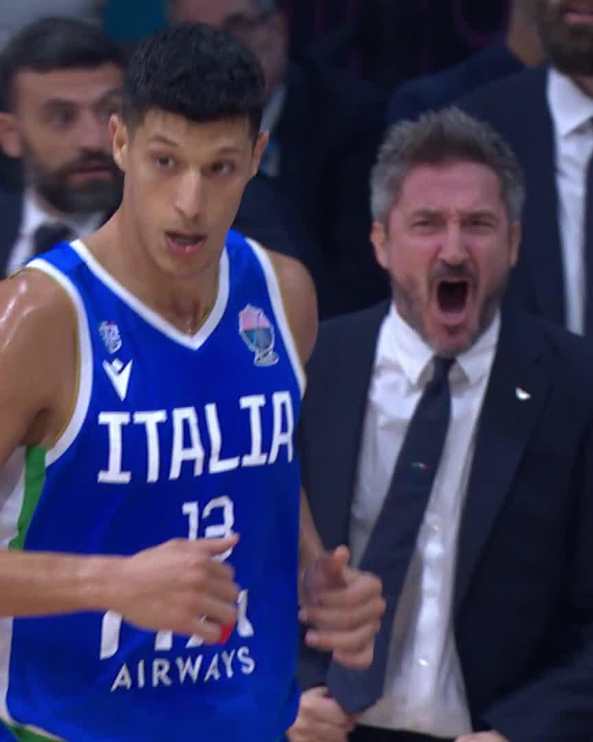 Seven minutes, 12 points. 🔥 SIMONE FONTECCHIO IS ON A HEATER! #EuroBasket | #MakeYourMark