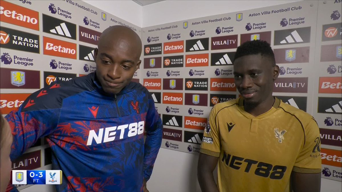 Jean-Philippe Mateta and Ismaïla Sarr were absolutely loving Marc Guéhi's wonder goal! 🤩