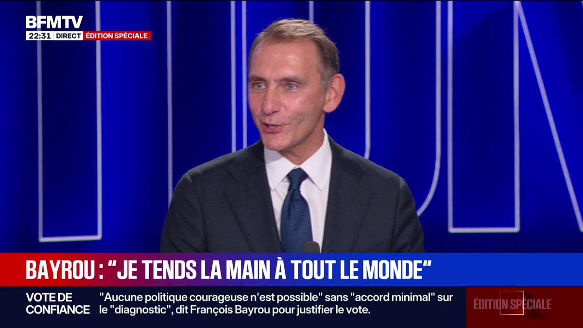 "Je suis convaincu qu'il faut qu'il parte très vite", déclare Laurent Jacobelli du Rassemblement national à propos de François Bayrou