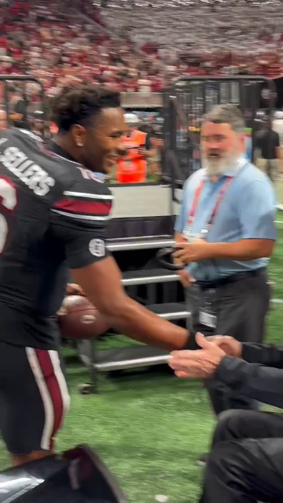 LaNorris Sellers gave the game ball to Frank Beamer 🥹
