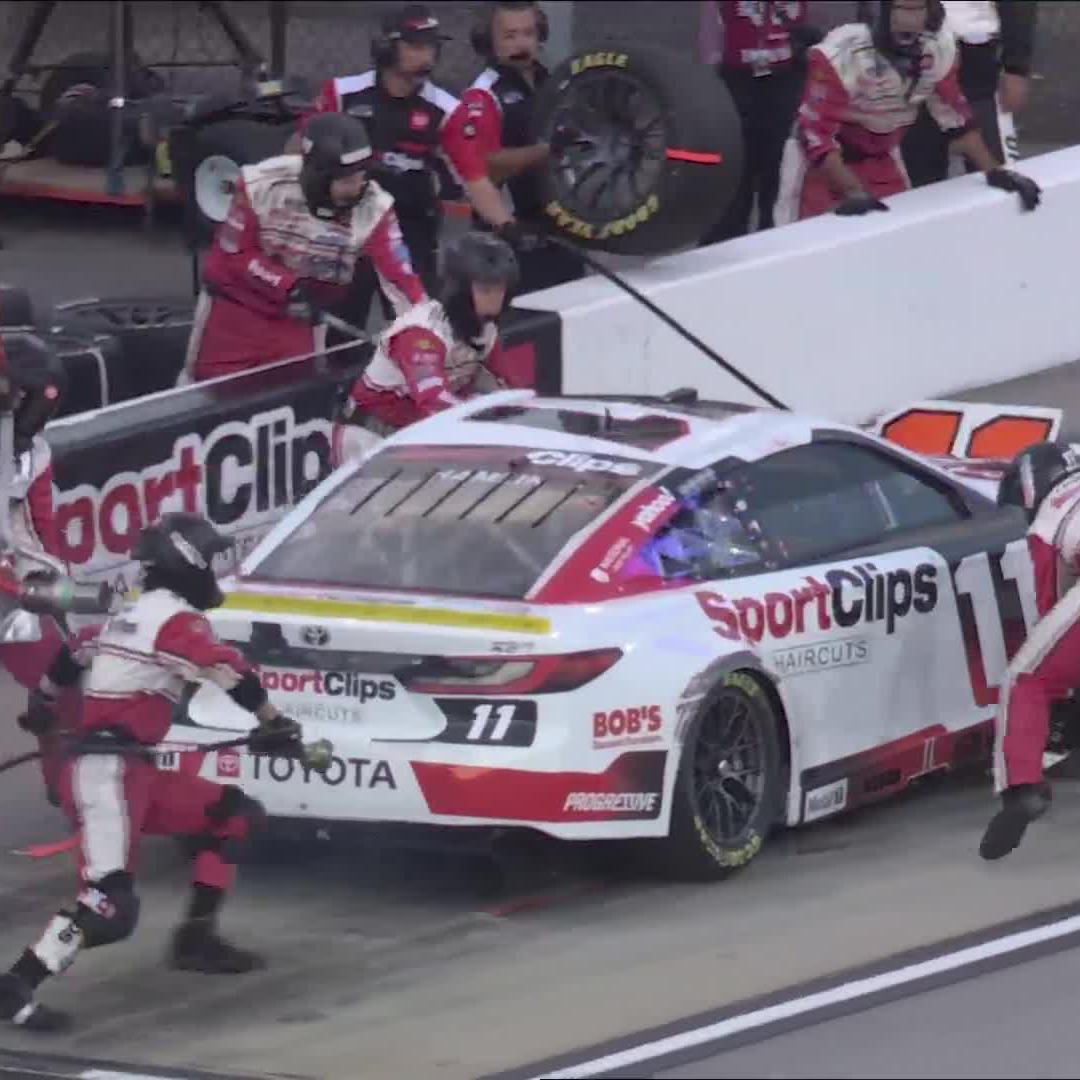 More problems on pit road for drivers in the #NASCARPlayoffs! This time, it's Denny Hamlin.