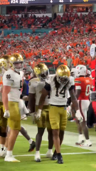 VIDEO GAME TD FROM CJ CARR 🔥 Watch Notre Dame-Miami on ABC and the ESPN App: