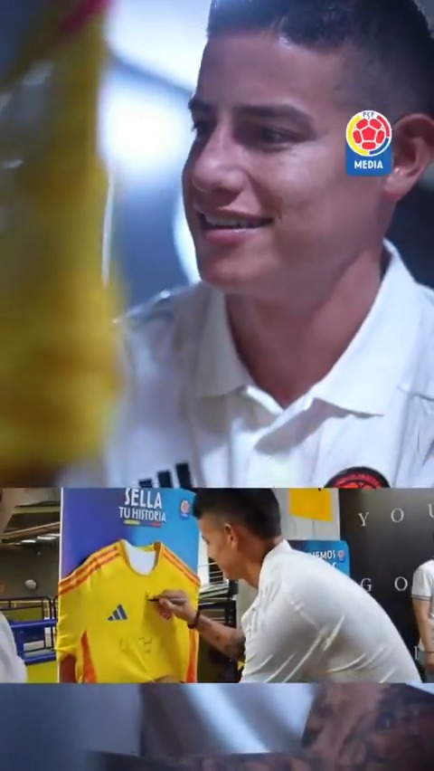 🎩⚽ Cuando la magia del 10 pisa Barranquilla, la alegría está asegurada. ¡James ya está aquí! 🔥 #𝑳𝒂𝑺𝒆𝒍𝒆𝑵𝒐𝒔𝑼𝒏𝒆🇨🇴 #𝑳𝒖𝒄𝒉𝒂𝒎𝒐𝒔𝑱𝒖𝒏𝒕𝒐𝒔