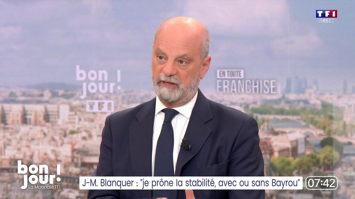 6 ministres de l’Éducation depuis 2022 : « C’est un crève-cœur (...) ça n'a aucun sens », réagit Jean-Michel Blanquer sur TF1 ▶️ Adrien Gindre