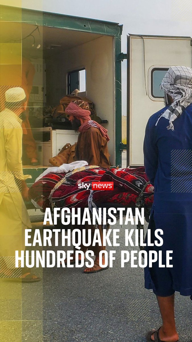 A strong earthquake in eastern Afghanistan near the Pakistan border has killed hundreds of people and injured at least 1,000 others. The 6.0-magnitude quake hit a series of towns in the province of Kunar, near the city of Jalalabad 🔗