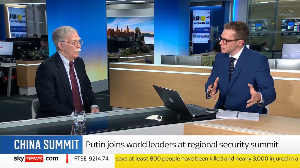 "There's been a series of things Trump has done to offend the Indians" Former U.S. Ambassador to the United Nations John Bolton says that India is angry with Trump as he took full credit for 'ending the war' between Pakistan and India 📺 Sky 501