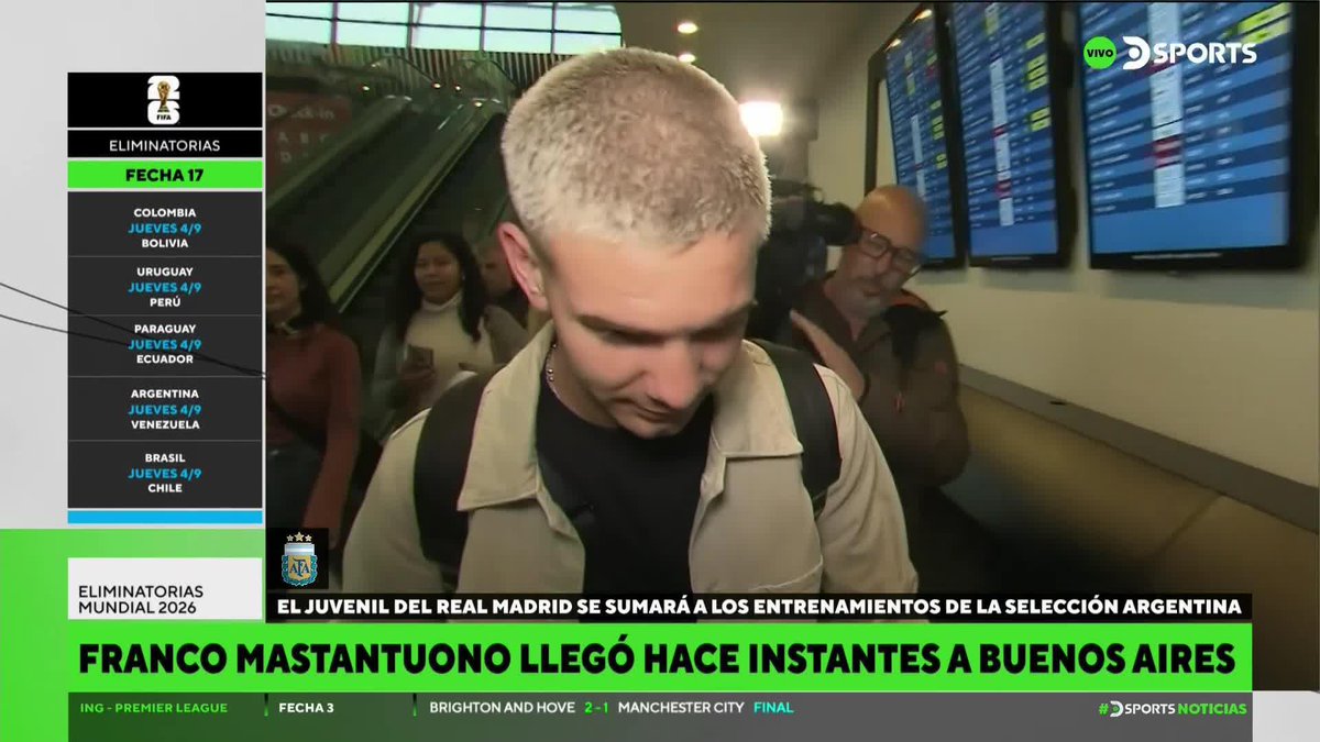 🚨 FRANCO MASTANTUONO camino para Argentina 😍🤍🤍