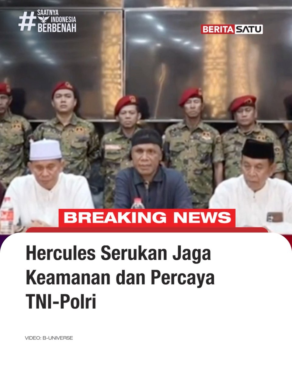 H. Hercules Rosario de Marshal, ketua umum DPP Gerakan Rakyat Indonesia Bersatu (GRIB) Jaya, bersama Tokoh Masyarakat Jakarta Barat Serukan Jaga Keamanan dan Dukung TNI-Polri. Update berita selengkapnya di BeritaSatu TV, dan YouTube BeritaSatu! #BeritaSatu #SaatnyaIndonesiaBerbenah #GRIBJaya #TNI #Polri
