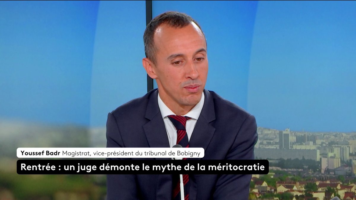 🔴 🗣 Rentrée - Un juge démonte le mythe de la méritocratie : "Si vous voulez rendre fiers vos parents, accrochez-vous à l'école", explique Youssef Badr, magistrat et vice-président du tribunal de Bobigny. #franceinfo #canal16