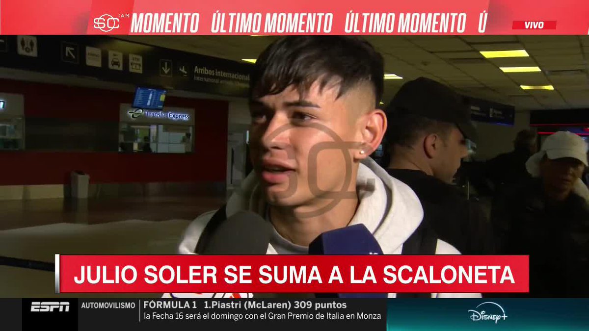 "ESTABA ESPERANDO MUCHO ESTA CITACIÓN. QUIERO QUE LLEGUE LA TARDE PARA ESTAR CON LOS CAMPEONES DEL MUNDO" 🗣️ Julio Soler en su llegada a Argentina 📺 #SportsCenterAM | #DisneyPlus Plan Premium