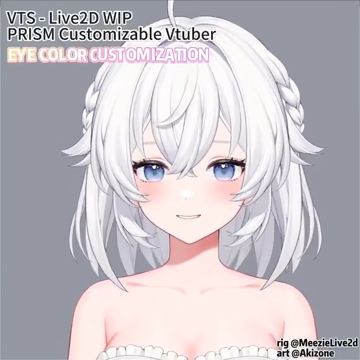 Hihi~ Here is an eye color demo of our customizable model! me and Mezzie 💫 Customizable Vtuber WIPs did our best to create eyes that match the illustration quality!! 😳