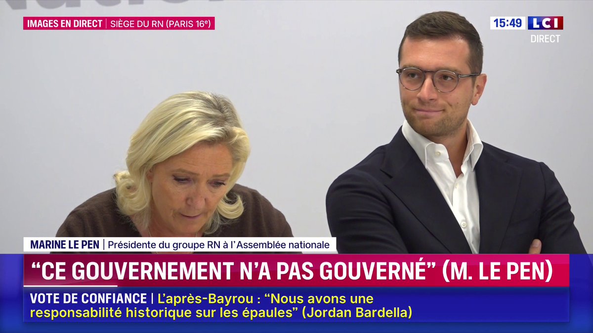 🔴 Marine Le Pen (Marine Le Pen), s'exprime : 🗣️ "Or, il faut bien dire qu'Emmanuel Macron est un être irrationnel et ses décisions nous n'arrivons souvent pas à les comprendre (...) Dissolution ou pas dissolution ? Aujourd'hui ou dans 3 mois ? Il faut être prêt dès lundi."