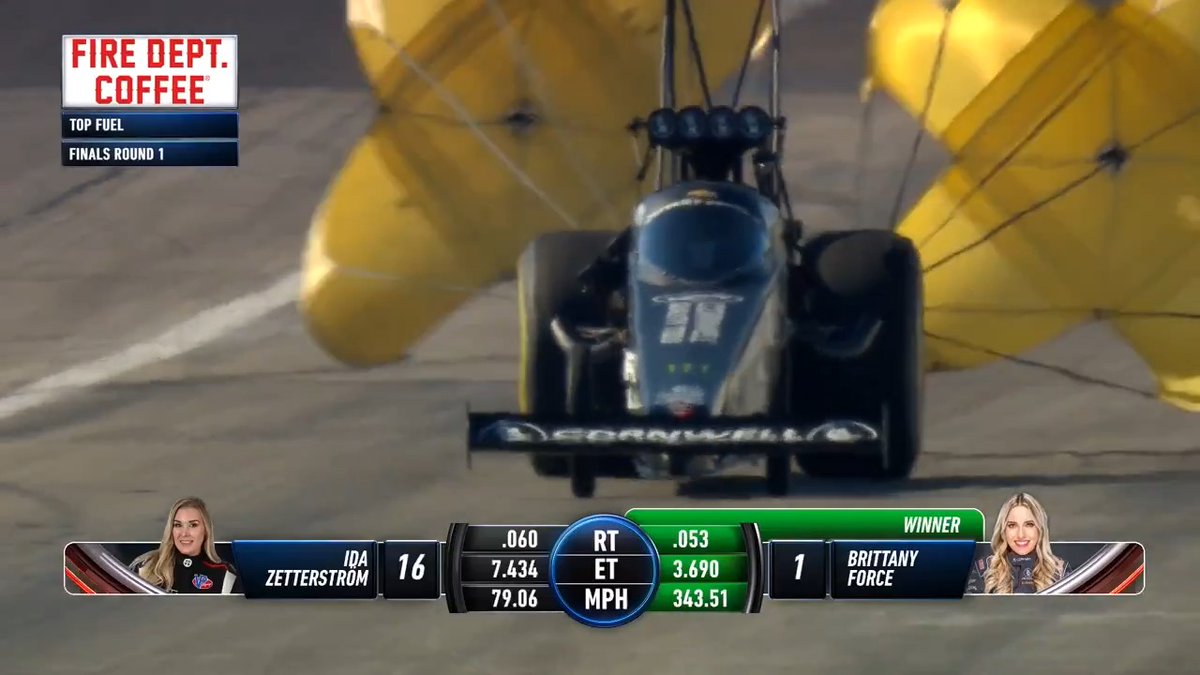 343.51!!! BrittanyForce and the Cornwell Tools team just upped the ante – resetting the national speed record - again! Watch eliminations from the #USNats on FS1 at 12p ET – then switch over to FOX for live coverage starting at 2p ET! John Force Racing