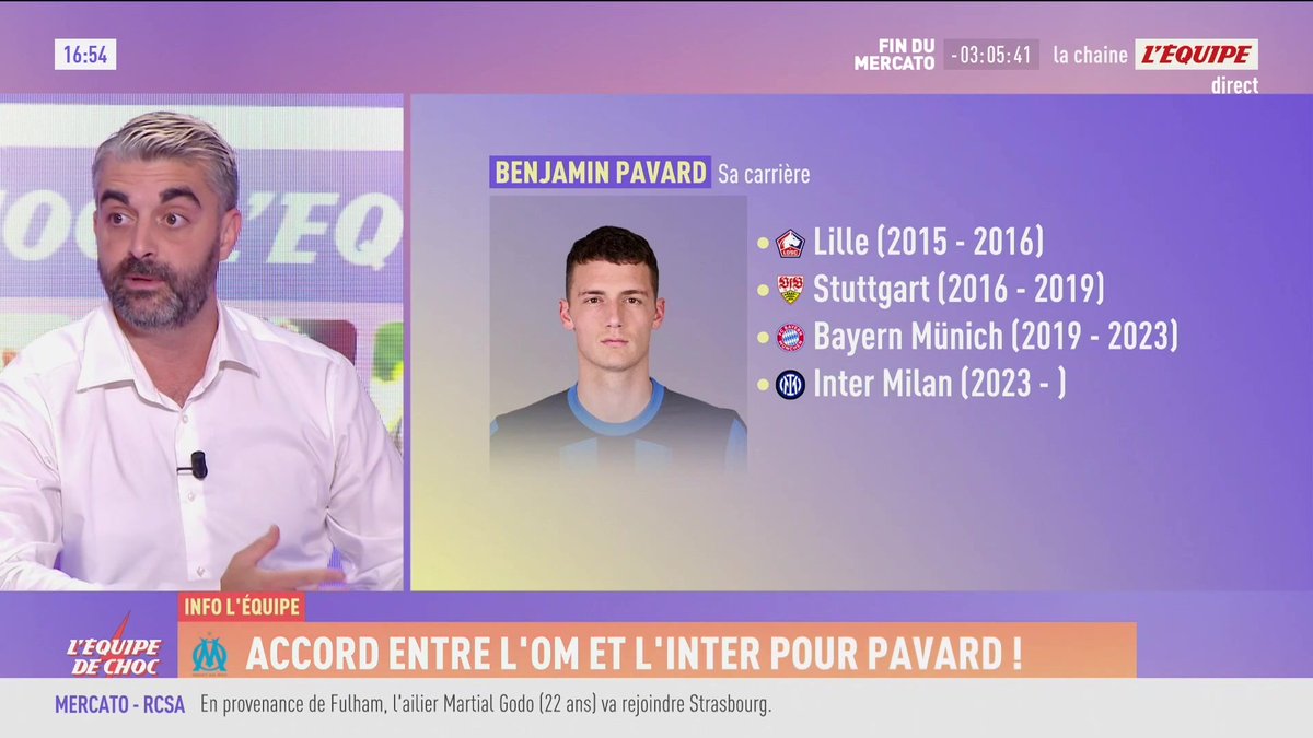 L'OM est en passe de réaliser le plus gros coup de cette dernière journée du mercato en France. L'OM et l'Inter Milan ont trouvé un accord pour un prêt payant, avec une option d'achat estimée à 15 M€, concernant Benjamin Pavard.