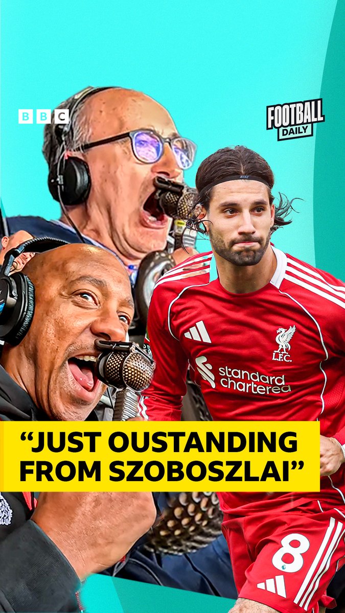 "OH MY WORD! What a strike!" 🚀☄️ 🎙️ John Murray &amp; Dion Dublin on Szoboszlai’s outrageous free-kick v Arsenal #BBCFootball #LFC