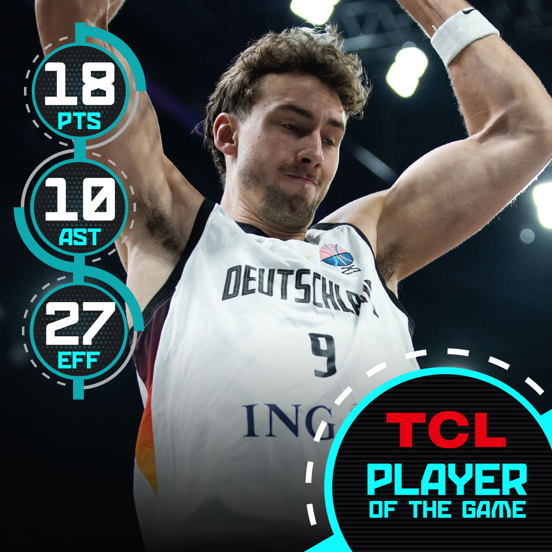 Franz keeps cooking 🧑🍳 Wagner keeps delivering in Tampere enjoying a double-double of 18 PTS & 10 AST in just 18min! #EuroBasket