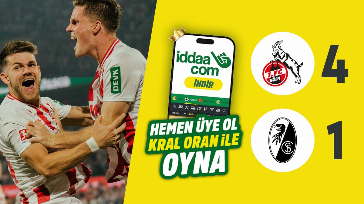 Bundesliga'nın 2. haftasında Köln, Freiburg'u 4-1 mağlup etti. 🟡 iddaa