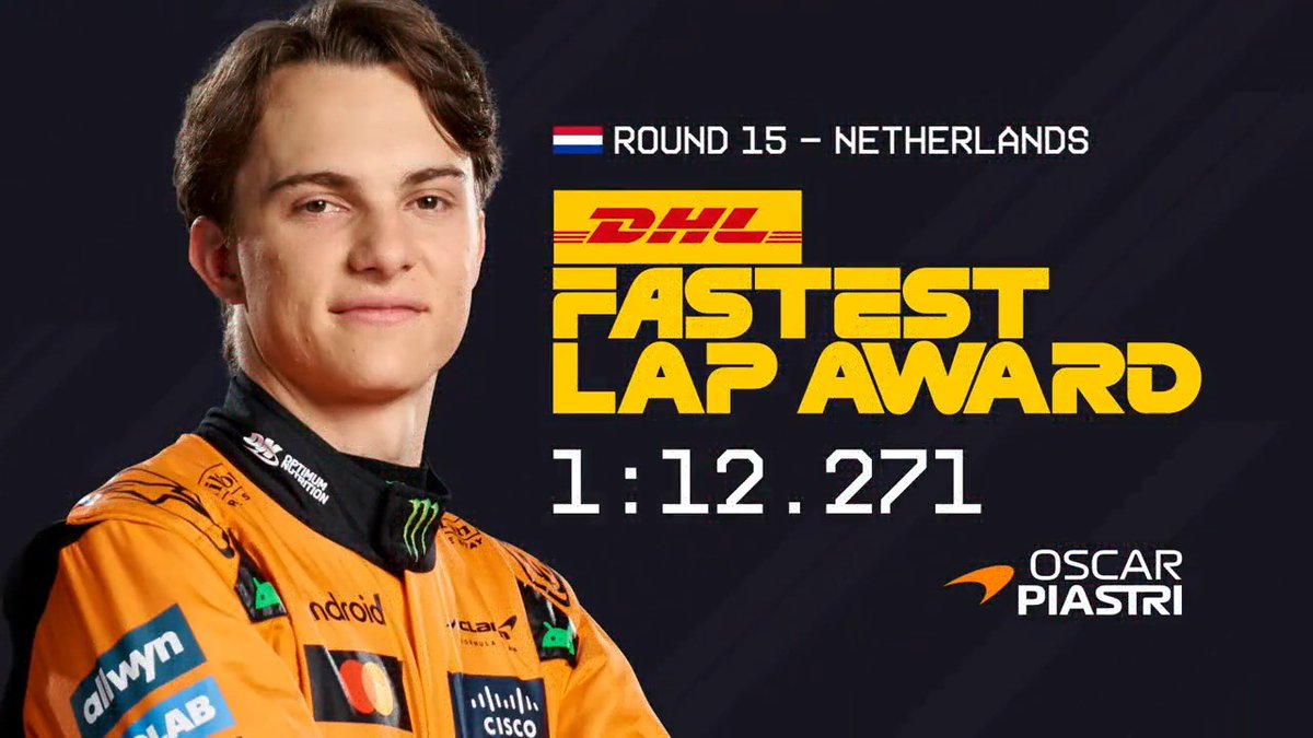 Producing the DHL_Motorsports Fastest Lap on the way to his first F1 Grand Slam... Oscar Piastri! 👏 👉 #F1 #DutchGP #MomentsThatDeliver