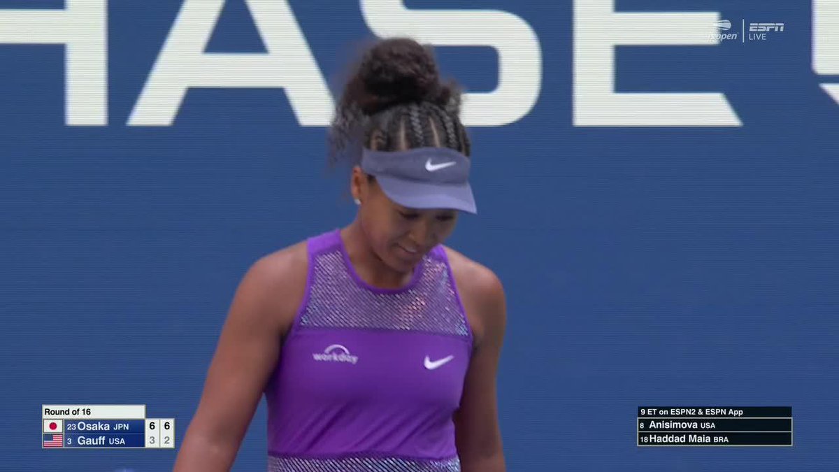 NAOMI OSAKA DEFEATS COCO GAUFF AT THE US OPEN ‼️ Osaka advances to her fifth Major quarterfinal appearance.