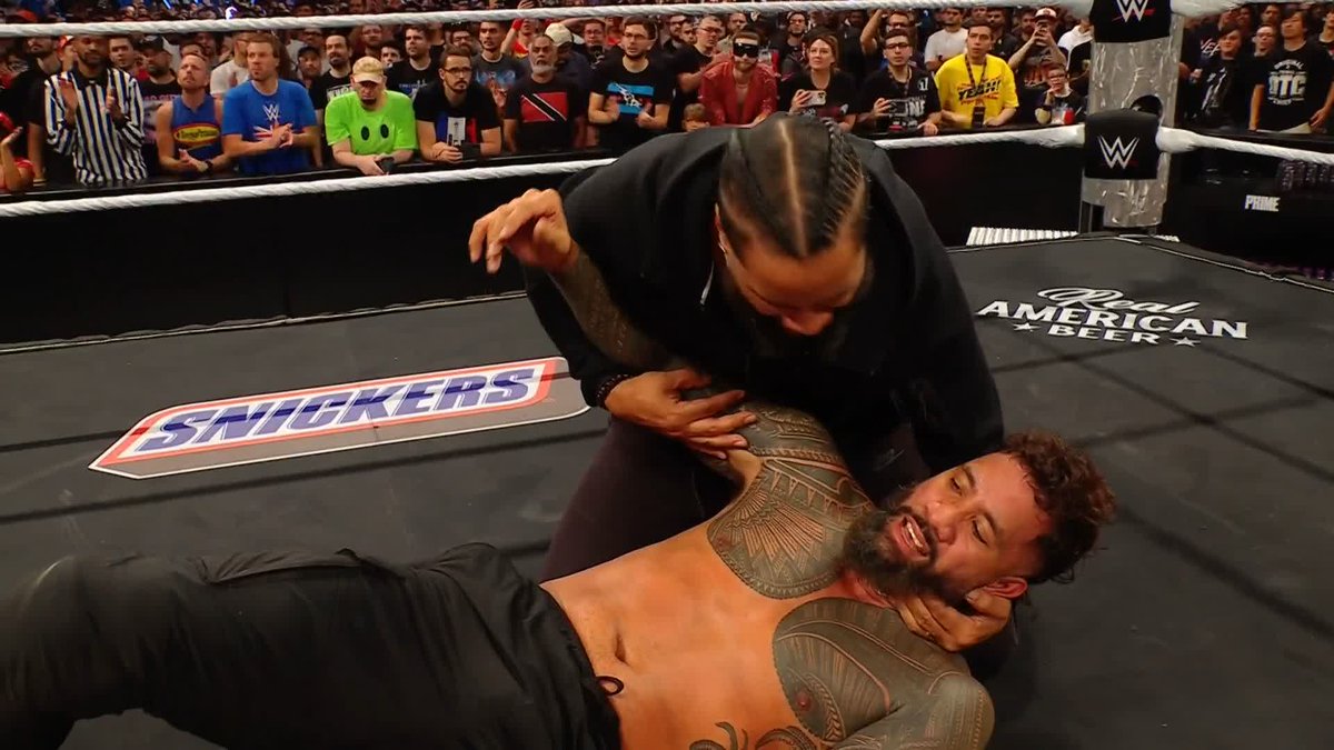 Family over EVERYTHING. ☝️ Jimmy Uso just put an end to The Vision's attack on his brother Jey! 🙌