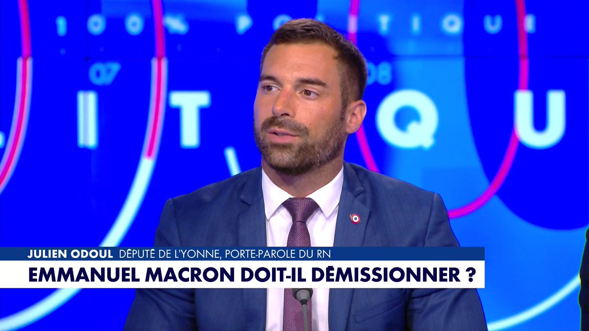 «Emmanuel Macron va rester pour martyriser le peuple français qu’il déteste», lance Julien Odoul, dans 100% Politique