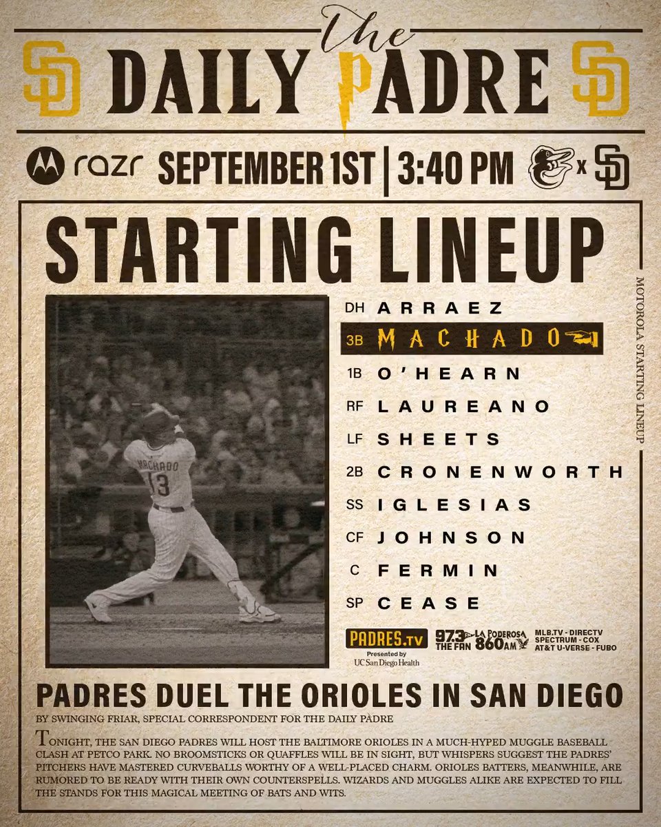 Fernando Tatis Jr. has been scratched from today’s lineup. Here's our updated lineup: