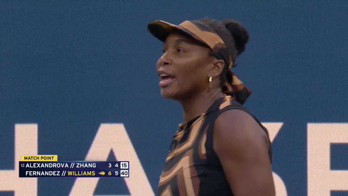 The Venus and Leylah show rolls on! They defeat Alexandrova/Zhang 6-3, 6-4.