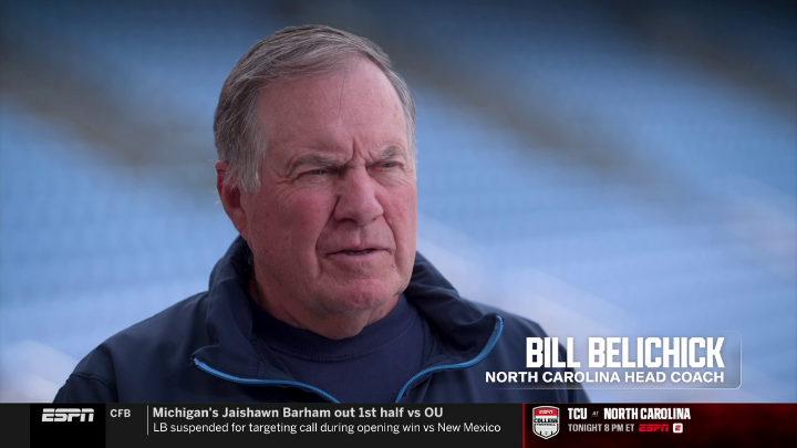 .Rece Davis sat down with Bill Belichick ahead of his coaching debut with North Carolina 🏈 Watch TCU vs. North Carolina at 8 ET on ESPN and the ESPN App 🍿