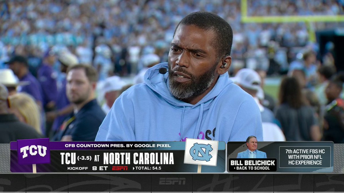Randy Moss talks about his expectations for Bill Belichick's college football debut 🙌 🏈 Watch TCU vs. North Carolina at 8 ET on ESPN and the ESPN App 🍿