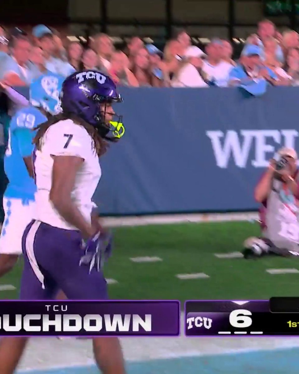 The Horned Frogs STRIKE BACK to even the score 7-7 ๐ธ๐ฅ TCU-North Carolina live on ESPN and the ESPN App ๐ฟ