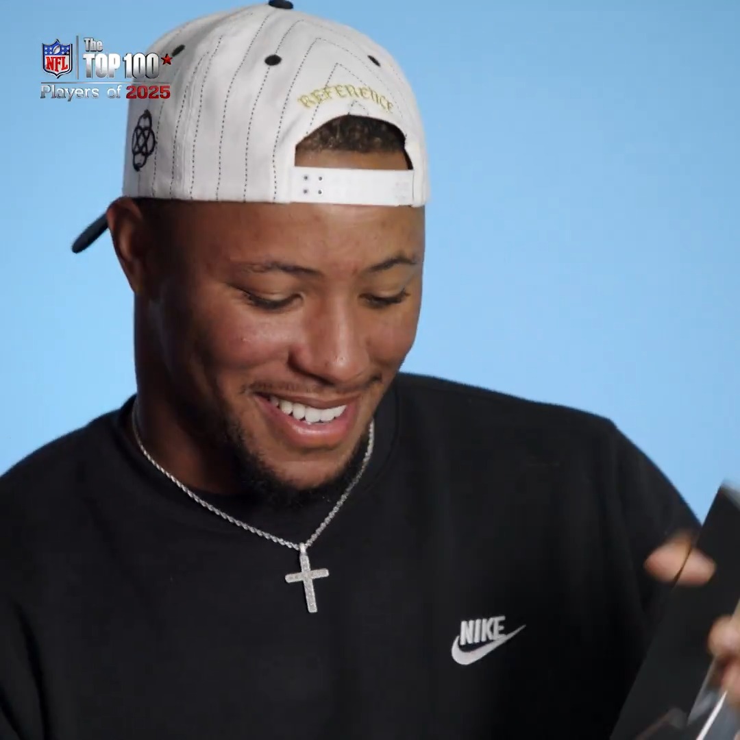 .@Saquon's reaction to receiving the No. 1 trophy was so pure 🥹 #NFLTop100 | Philadelphia Eagles