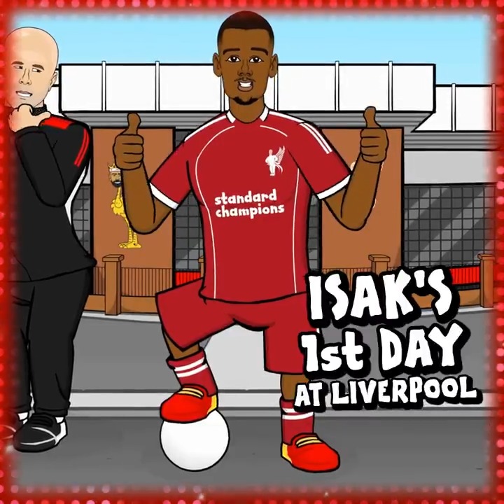 Isak's 1st day at Liverpool😂