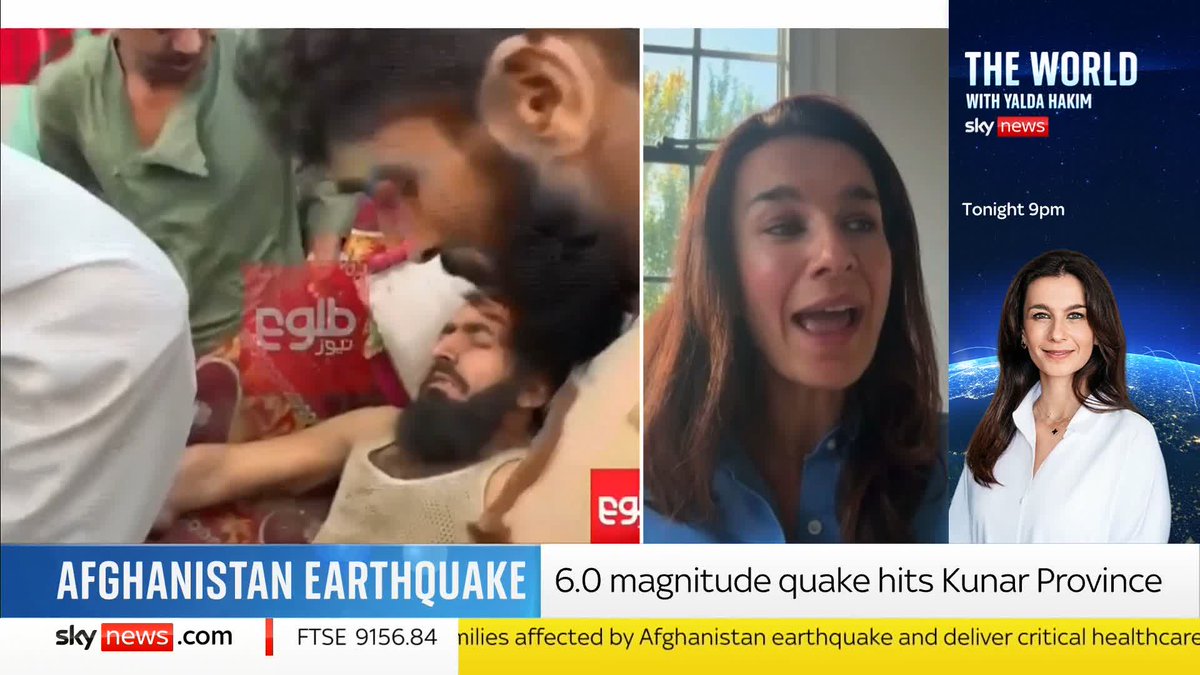 "It is the women and girls who suffer the most " With at least 1,124 killed following the earthquake in Afghanistan, Yalda Hakim says that the number of women and girls killed or injured will rise as there aren't any female aid workers to help them. 📺 Sky 501