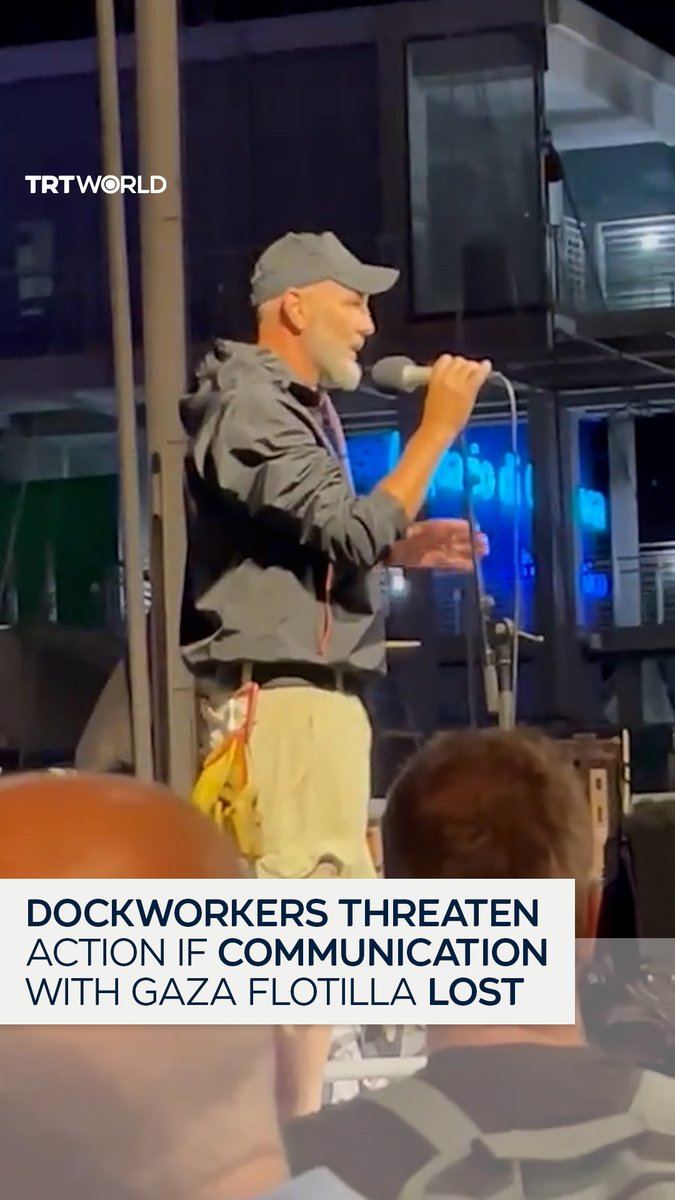"If we lose contact with our boats, with our comrades, even for just twenty minutes, we will shut down all of Europe." An Italian dockworker threatened that port workers across Europe would halt all shipments to Israel if contact is lost with any ship of the Global Sumud Flotilla, which set sail from Genoa to Gaza on August 31, speaking on stage ahead of the flotilla’s departure