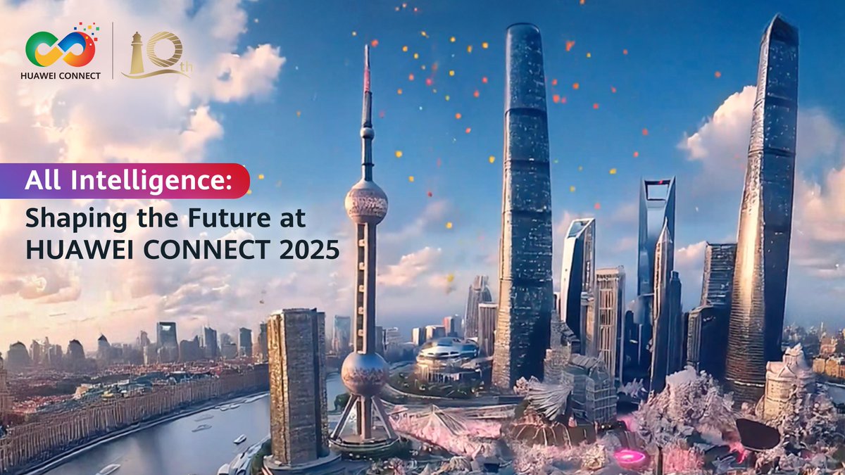 Artificial intelligence is accelerating the intelligent transformation of all industries. Join us at HUAWEI CONNECT 2025 in Shanghai this Sept 18–20 as we mark its 10th anniversary, unveil new technologies and solutions, as well as explore the future of All Intelligence together.
