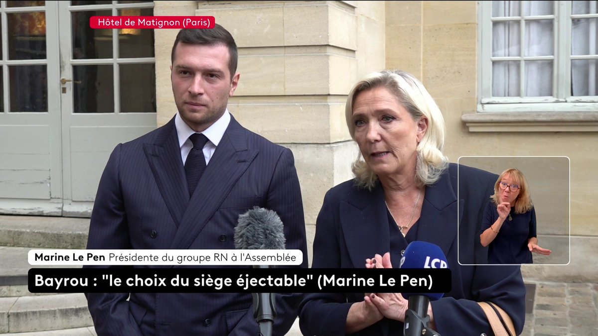🔴 🗣 DIRECT - "Nous appelons à une dissolution ultra-rapide", déclare Marine Le Pen à sa sortie de Matignon, où elle a été reçue par François Bayrou en compagnie de Jordan Bardella. #franceinfo #canal16