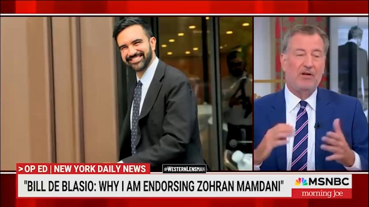 De Blasio touts Mamdani’s proposals, says “free busses are proven to work in many parts of the country." Scarborough: Where? De Blasio: I’ll have to get back to you.